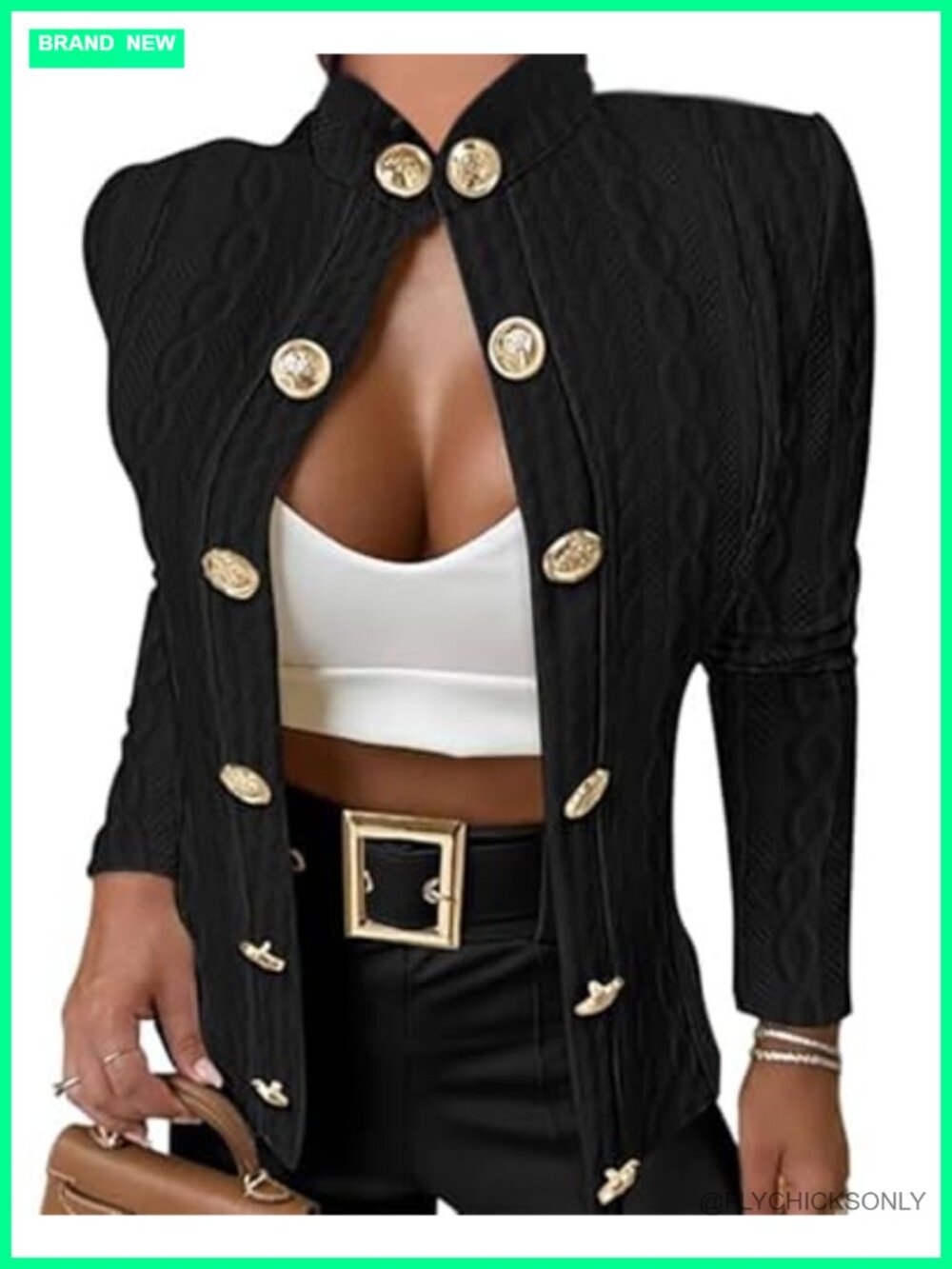 Women's Argyle Cable Knit Cropped Jacket Stand Collar